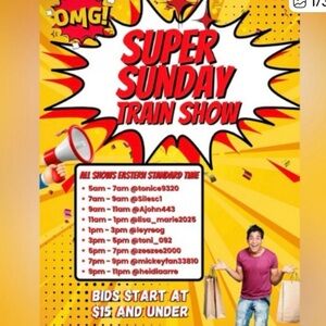 🦋SUPER SUNDAY TRAIN SHOW
Steals & Deals $15 & Under🦋
@lisa_marie2025